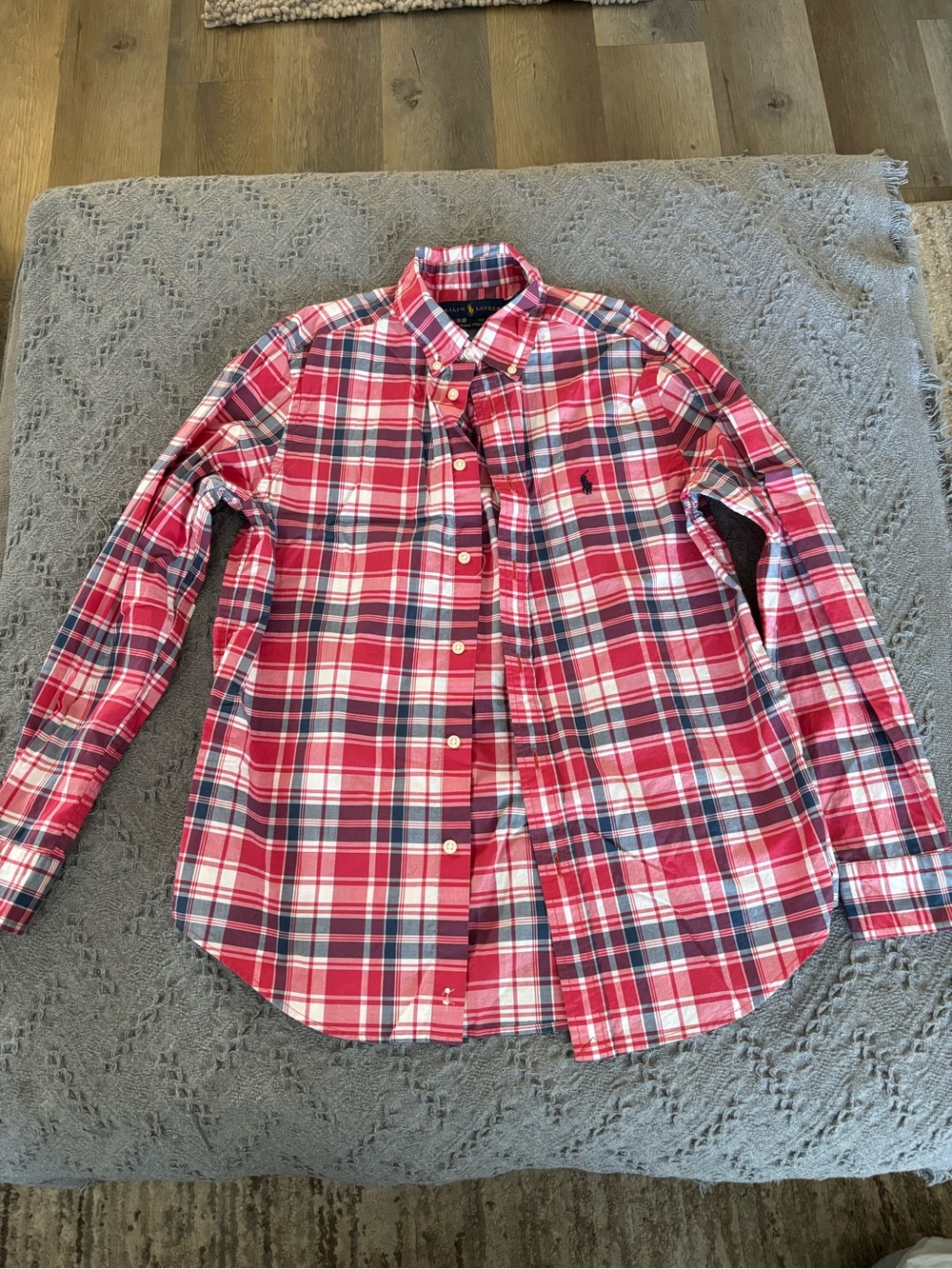 Ralph Lauren Red and Navy Plaid Button-Down Shirt
